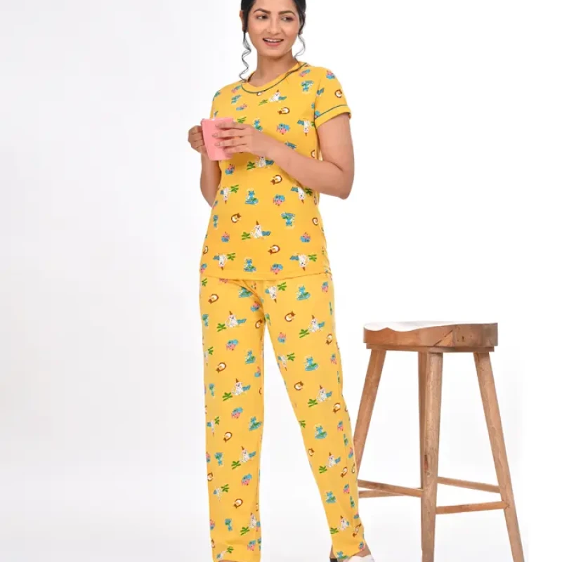 Yellow Color Pyjama Set