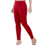 Apple Red Color Ankle Leggings