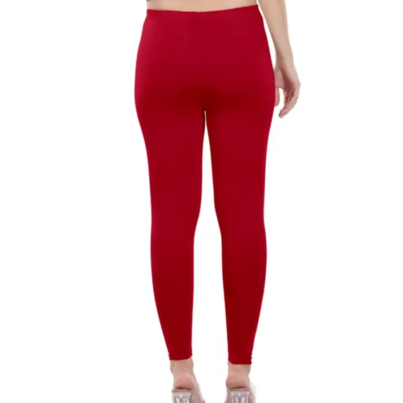 Apple Red Color Ankle Leggings