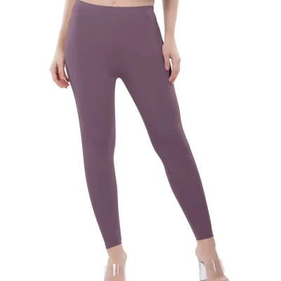 Dusty Purple Color Ankle Leggings