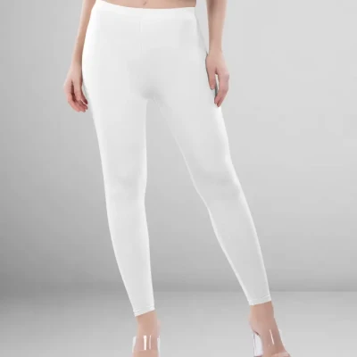 White Color Ankle Leggings