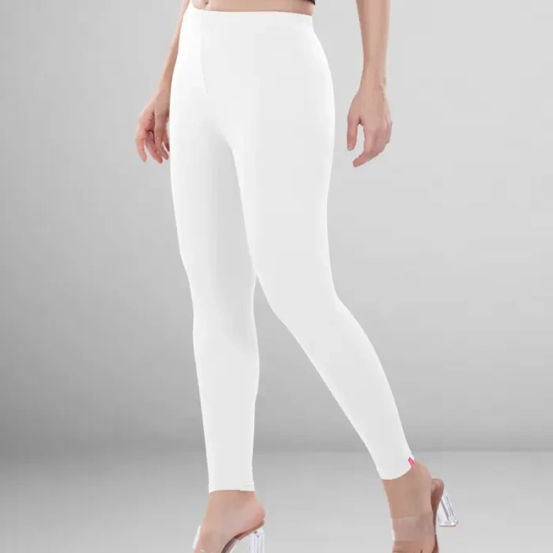 White Color Ankle Leggings