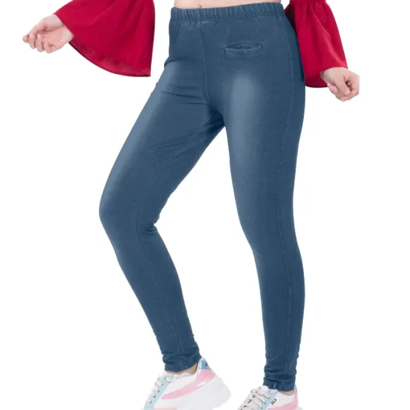 Light Navy Color Denium Jeggings