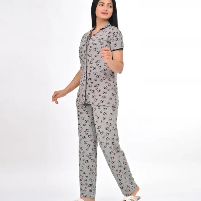 Grey Color Pyjama Set