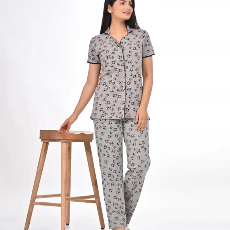 Grey Color Pyjama Set