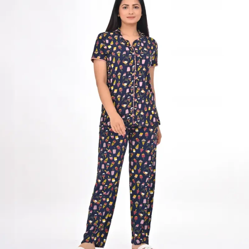 Navy Color Pyjama Set