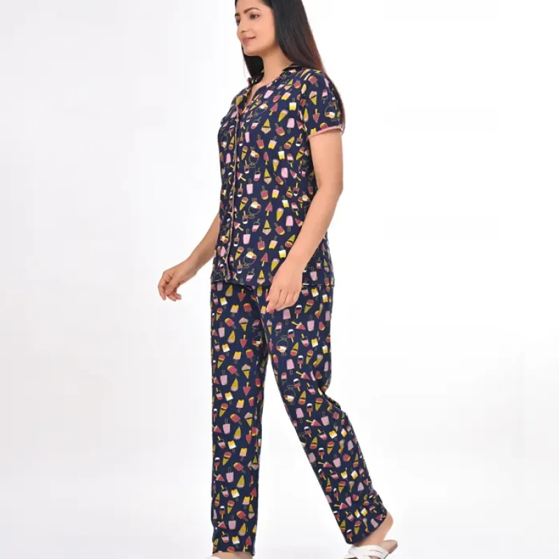 Navy Color Pyjama Set