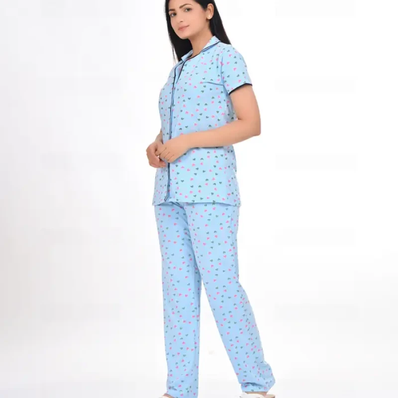 Sky Blue Color Pyjama Set