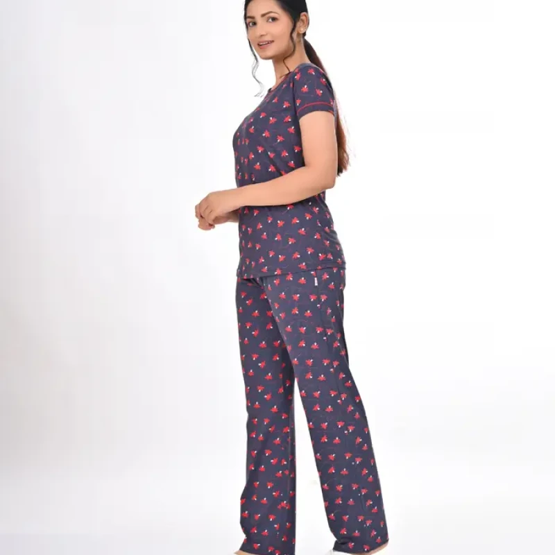 Drak Grey Color Pyjama Set