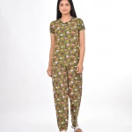 Olive Green Color Pyjama Set