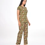 Olive Green Color Pyjama Set