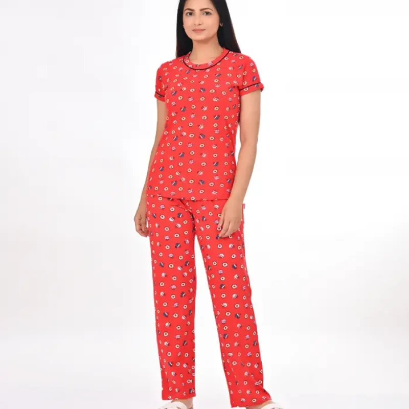 Red Color Pyjama Set