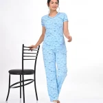 Sky Blue Color Pyjama Set