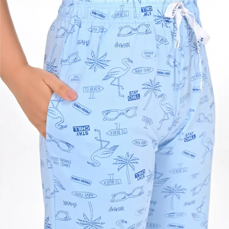 Sky Blue Color Pyjama Set