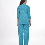 Petrol Green Color Pyjama Set