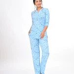 Sky Blue Color Pyjama Set